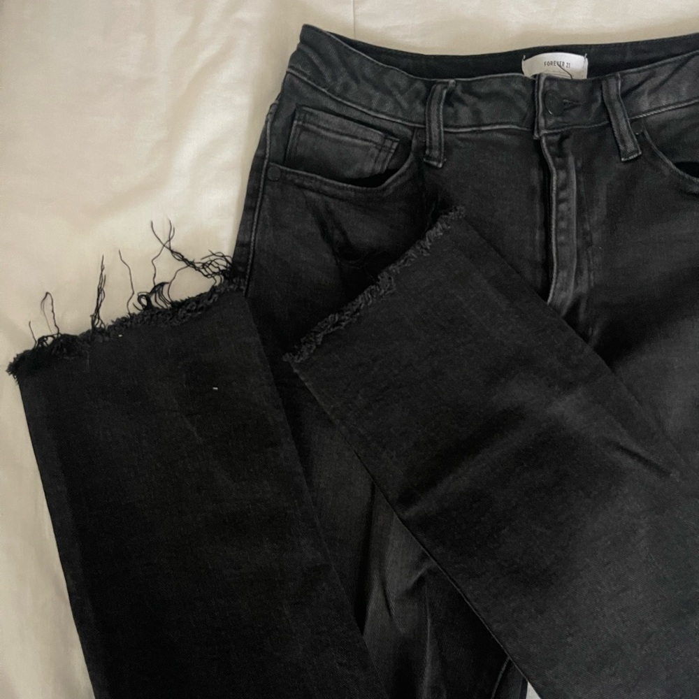 Straight Leg Black Jeans